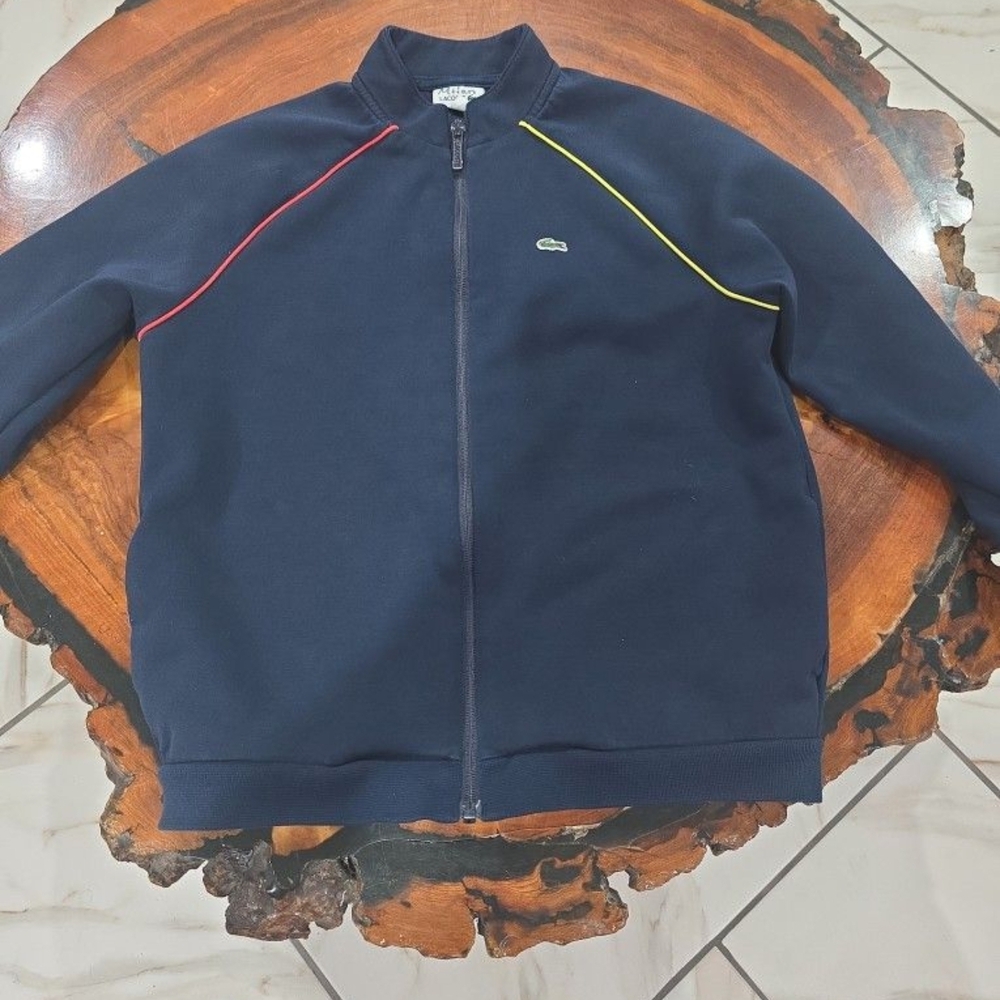 Lacoste Dark Blue Jacket with Vibrant Accents